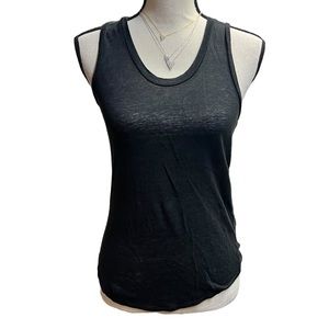 J Crew 100% Linen Black Tank Top